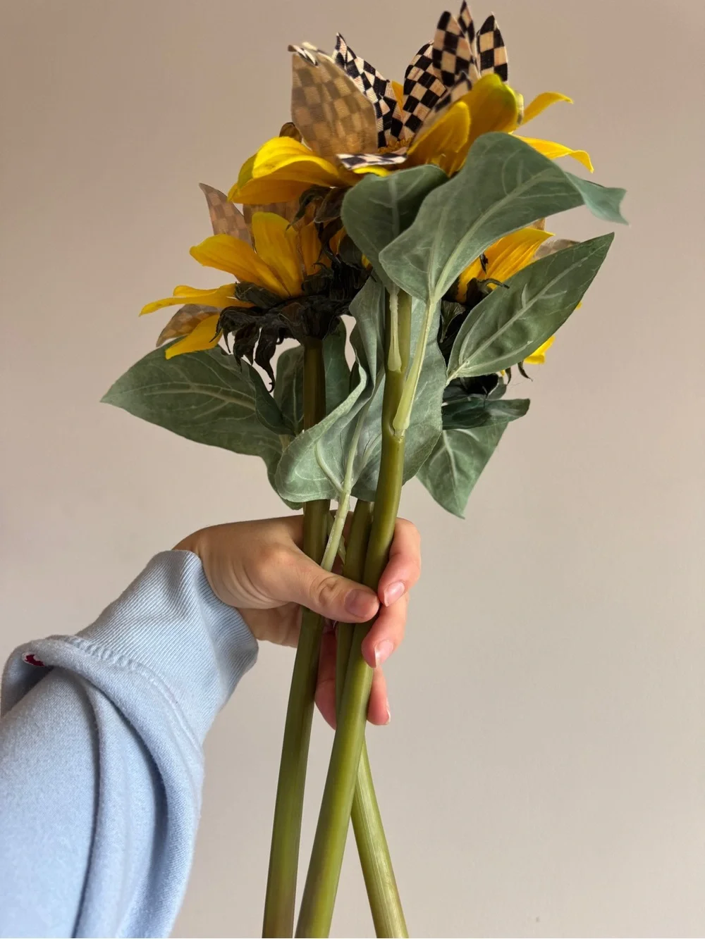 MacKenzie-Childs Yellow Sunflower Bouquet with Checker Petals